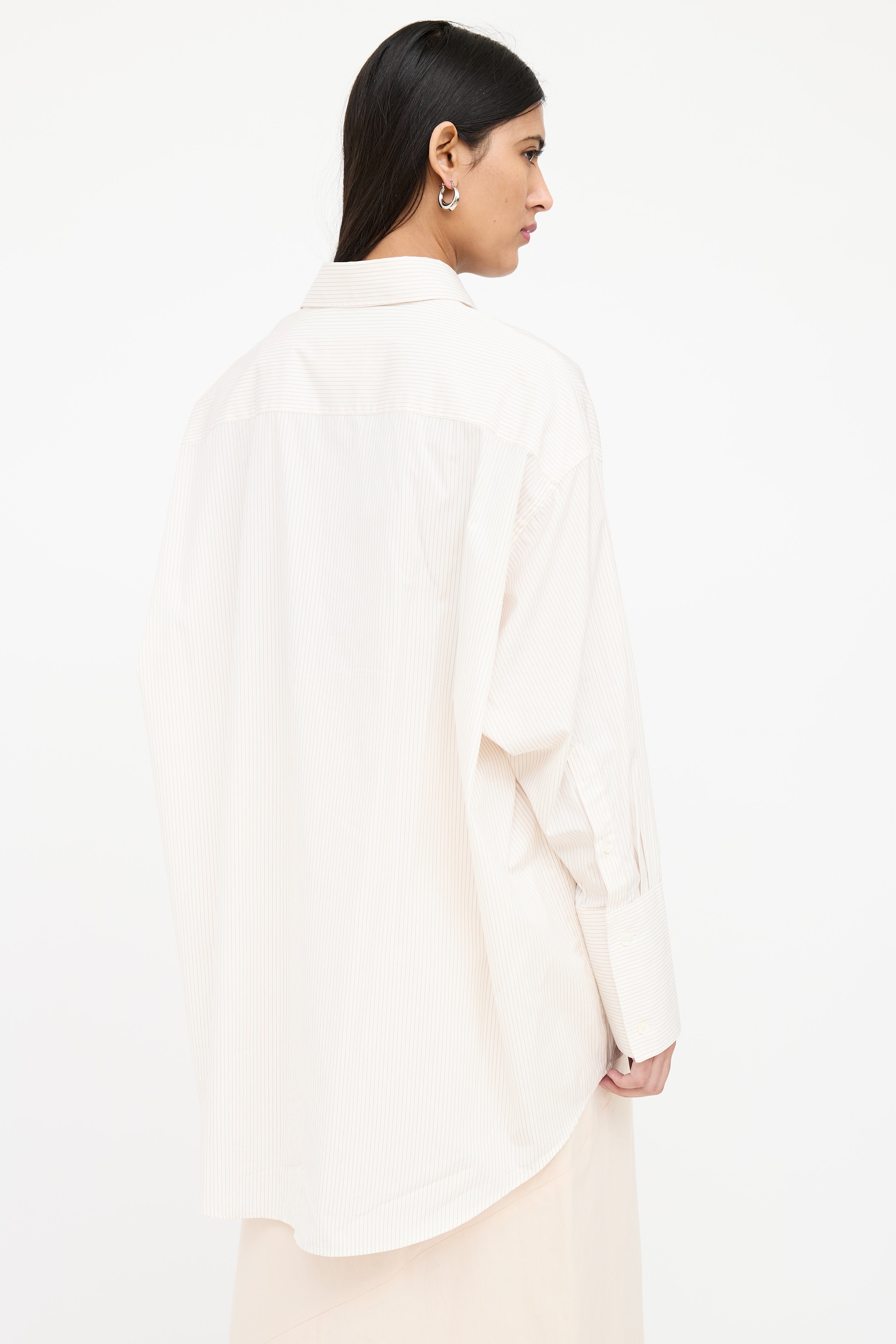 AMI Paris Striped Oversized Button Up Shirt