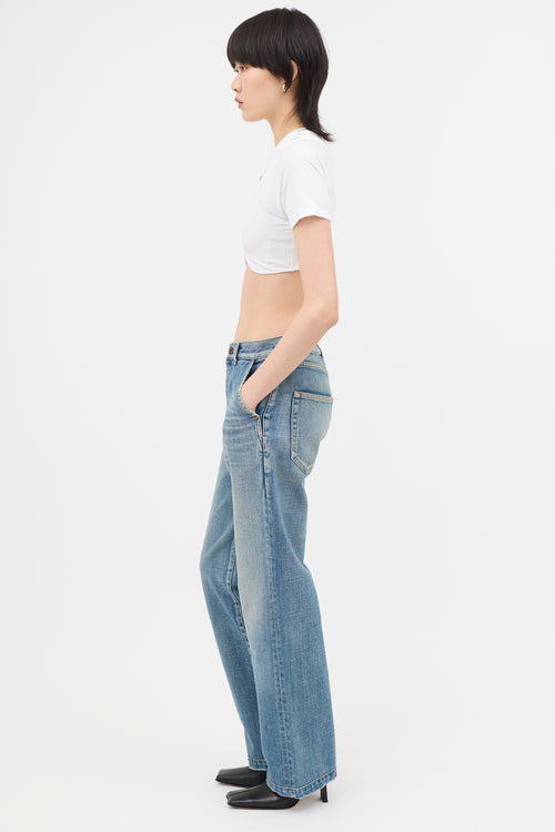 Jean Paul Gaultier Embroidered Logo Cropped T-Shirt