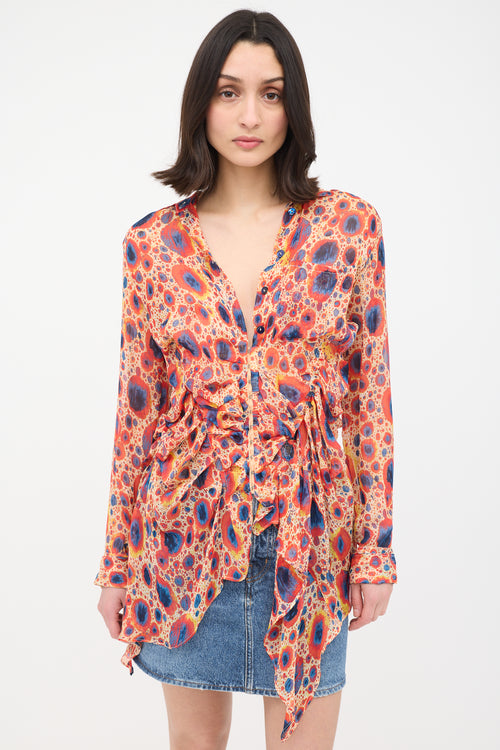 Jean Paul Gaultier Spring 2004 Silk Printed Blouse