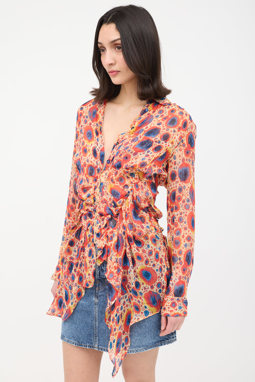 Jean Paul Gaultier Spring 2004 Silk Printed Blouse