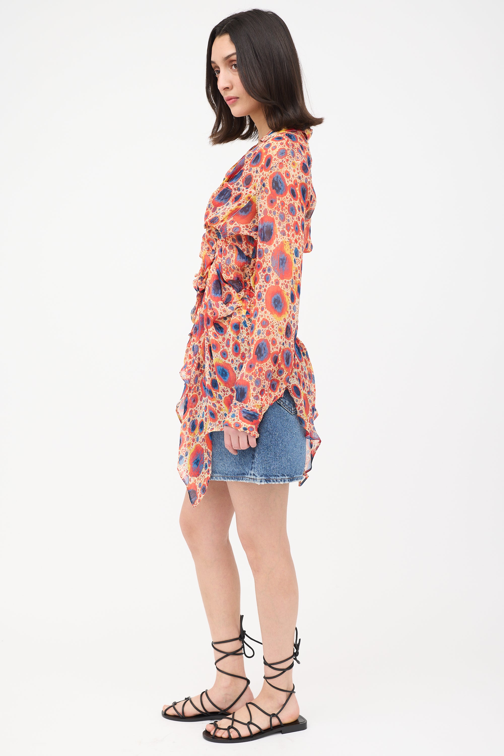 Jean Paul Gaultier Spring 2004 Silk Printed Blouse