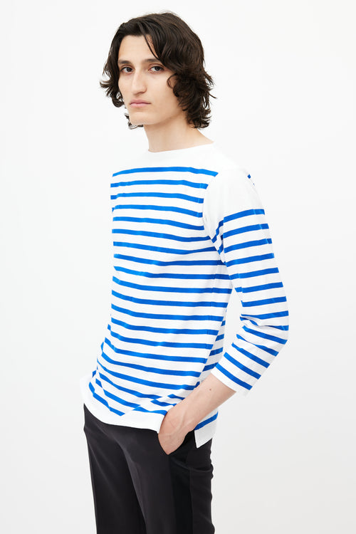 Jean Paul Gaultier White & Blue Stripe Sailor Top