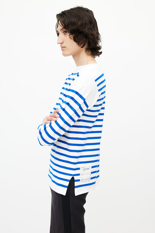 Jean Paul Gaultier White & Blue Stripe Sailor Top
