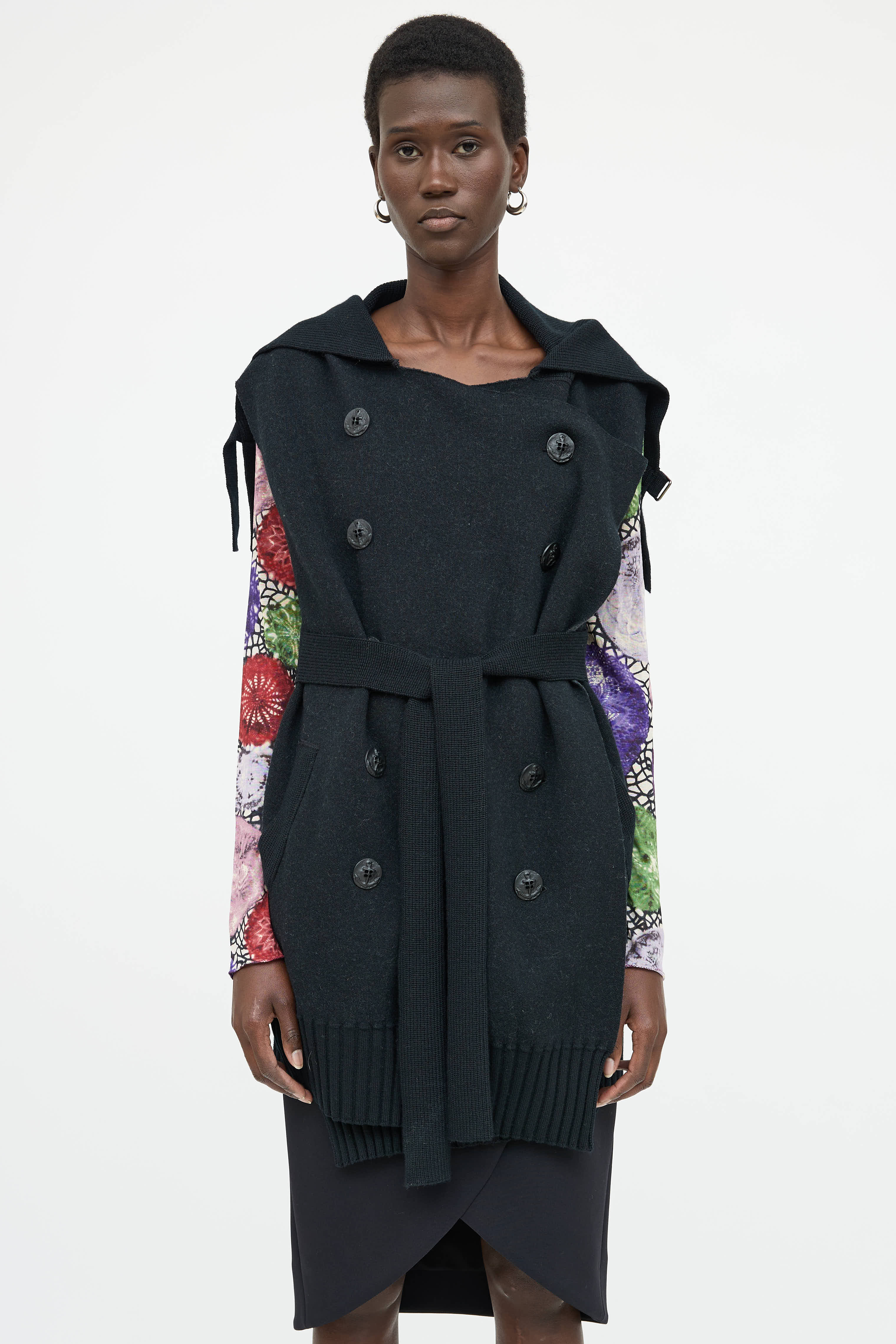 Jean Paul Gaultier Wool Knit Double Breasted Vest