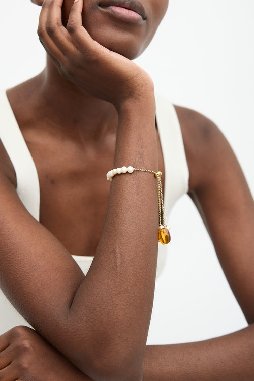 Jenny Polanco Pearl & Amber Slide Bracelet