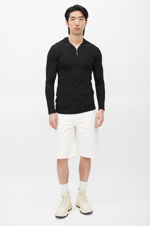 Jil Sander Black & White Zip Top