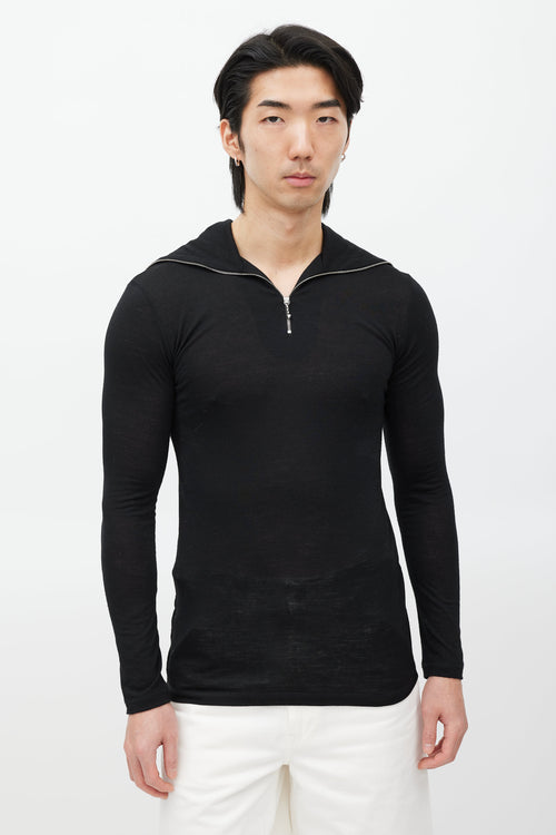 Black & White Zip Top