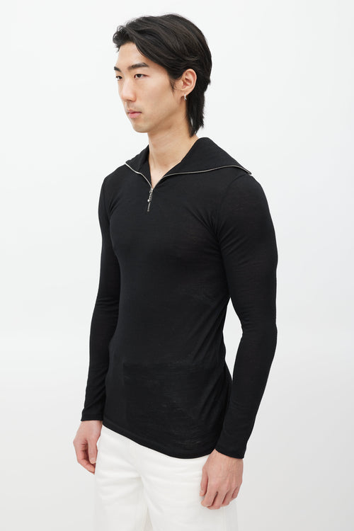 Jil Sander Black & White Zip Top