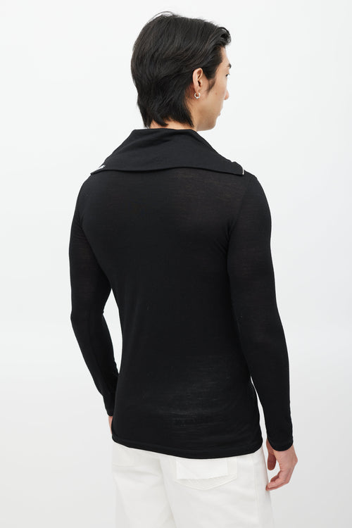 Jil Sander Black & White Zip Top