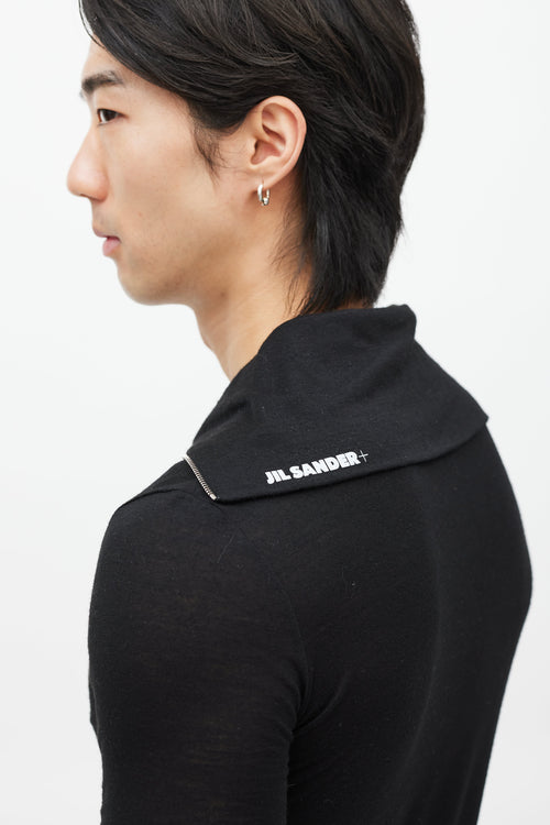 Jil Sander Black & White Zip Top