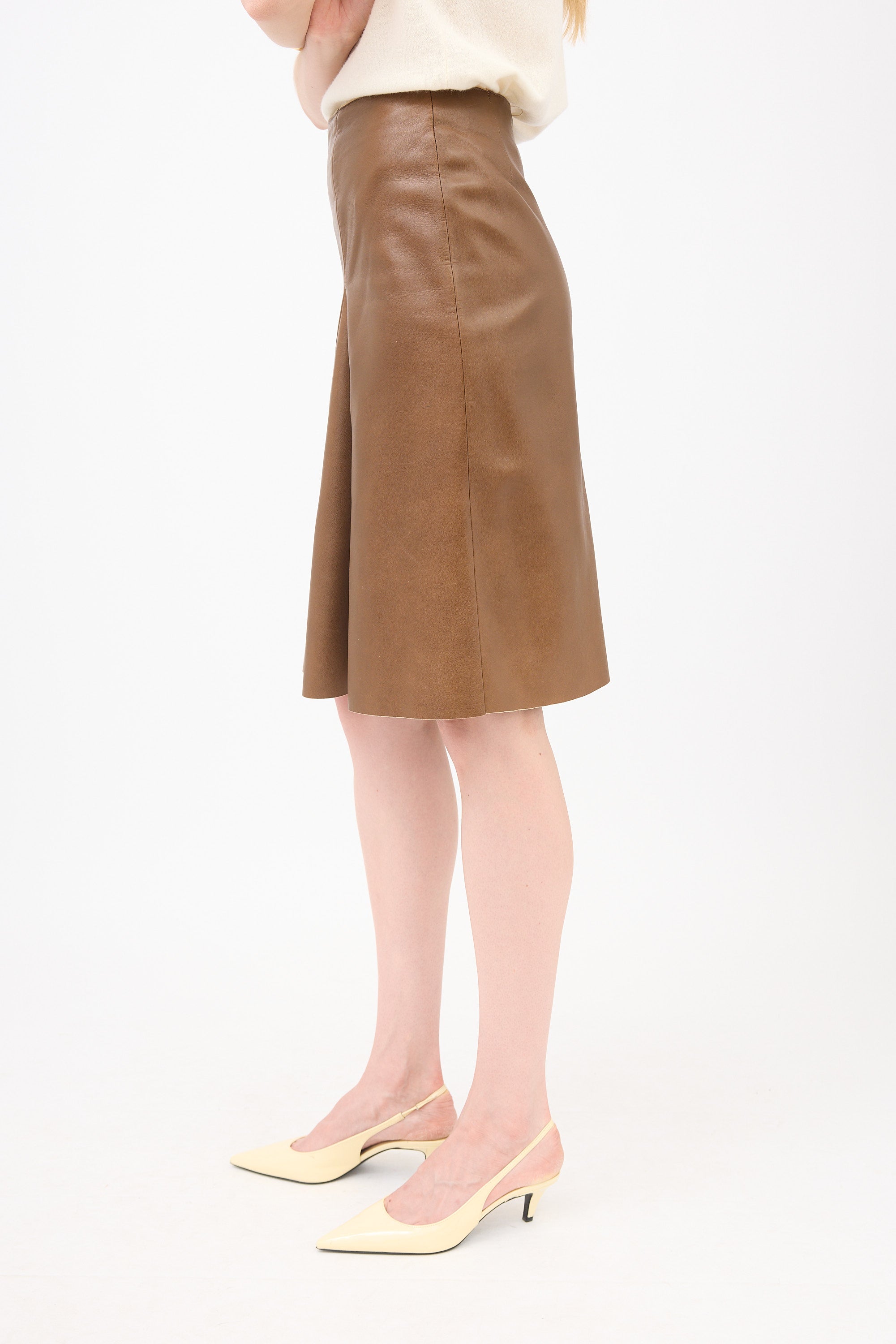 Jil Sander Leather Asymmetrical Skirt