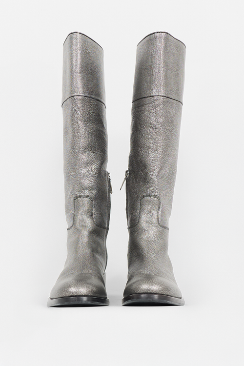 Jil Sander Metallic Leather Knee Boot