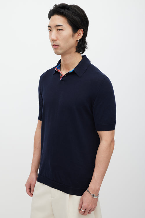 Jil Sander Navy & Multicolour Knit Polo