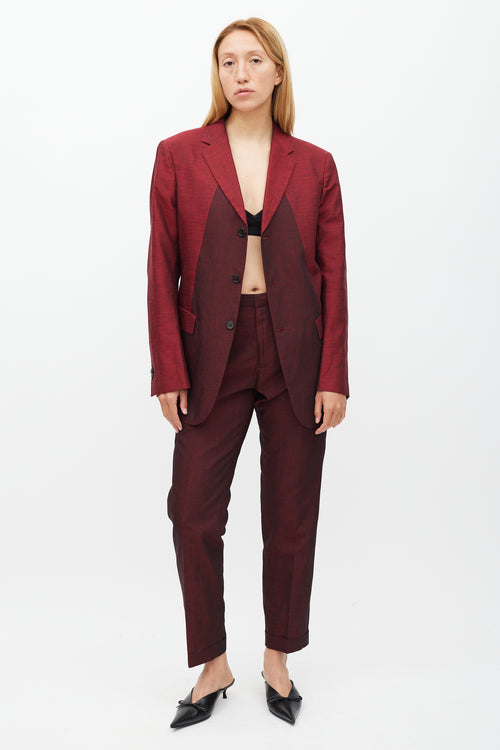 Jil Sander Red Linen & Mohair Suit