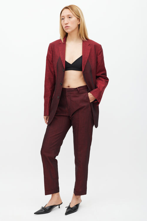 Jil Sander Red Linen & Mohair Suit