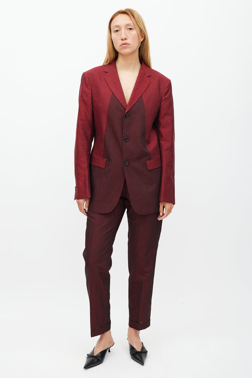 Jil Sander Red Linen & Mohair Suit
