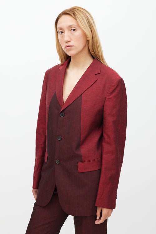 Jil Sander Red Linen & Mohair Suit