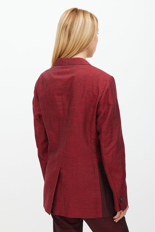Jil Sander Red Linen & Mohair Suit