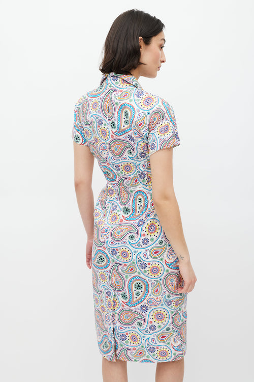 Jil Sander SS 2012 White & Multicolour Paisley Dress