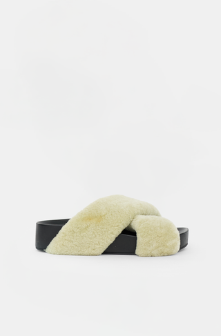 Jil Sander Shearling Cross Over Slide