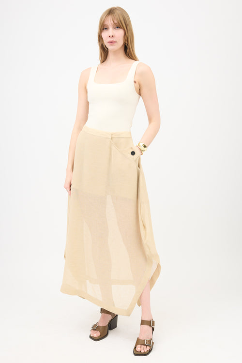 Jil Sander Sheer Asymmetrical Wrap Skirt