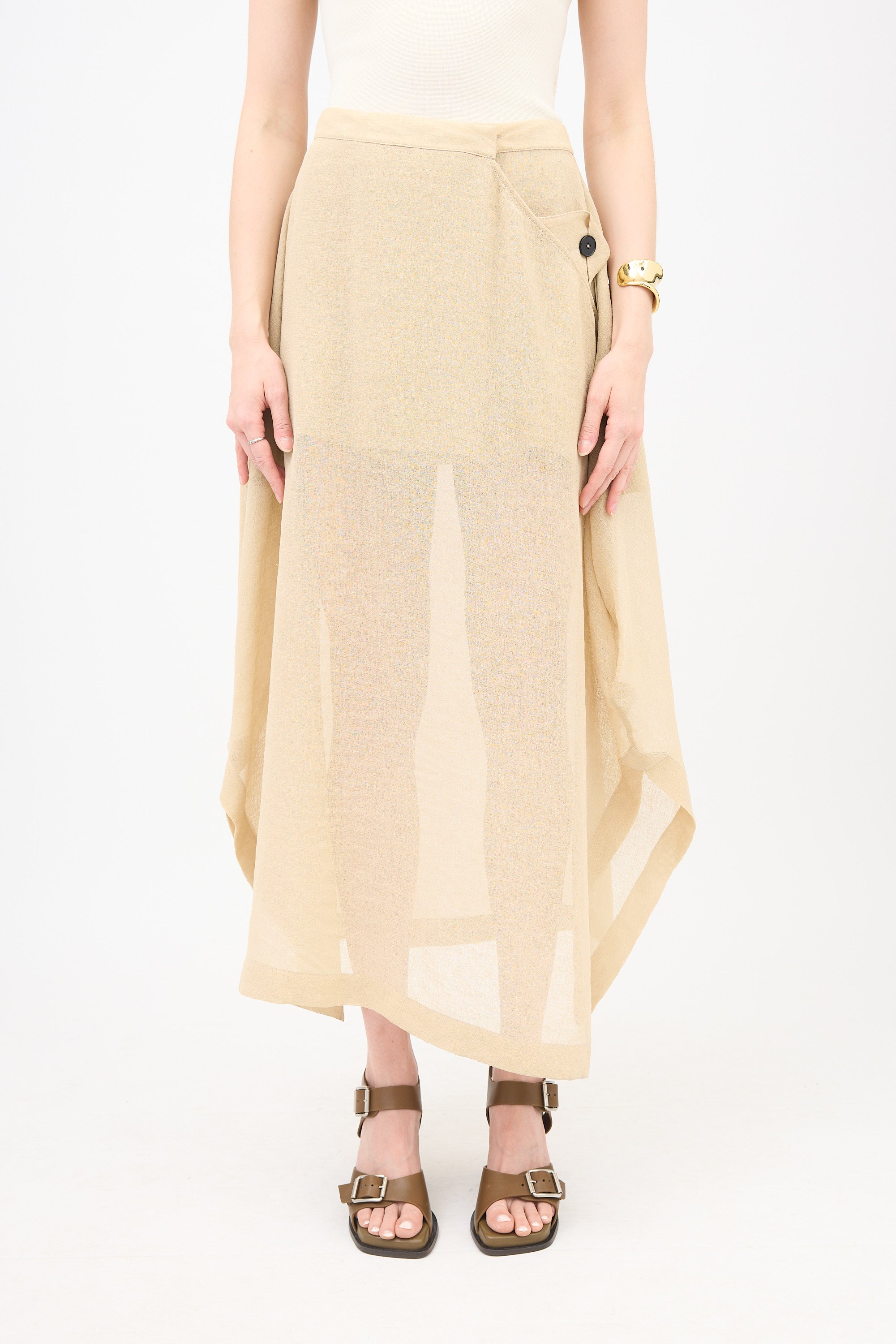 Jil Sander Sheer Asymmetrical Wrap Skirt
