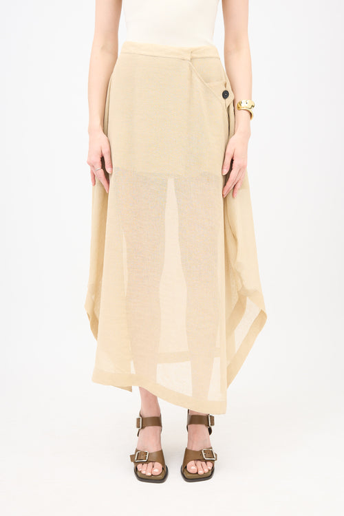 Jil Sander Sheer Asymmetrical Wrap Skirt