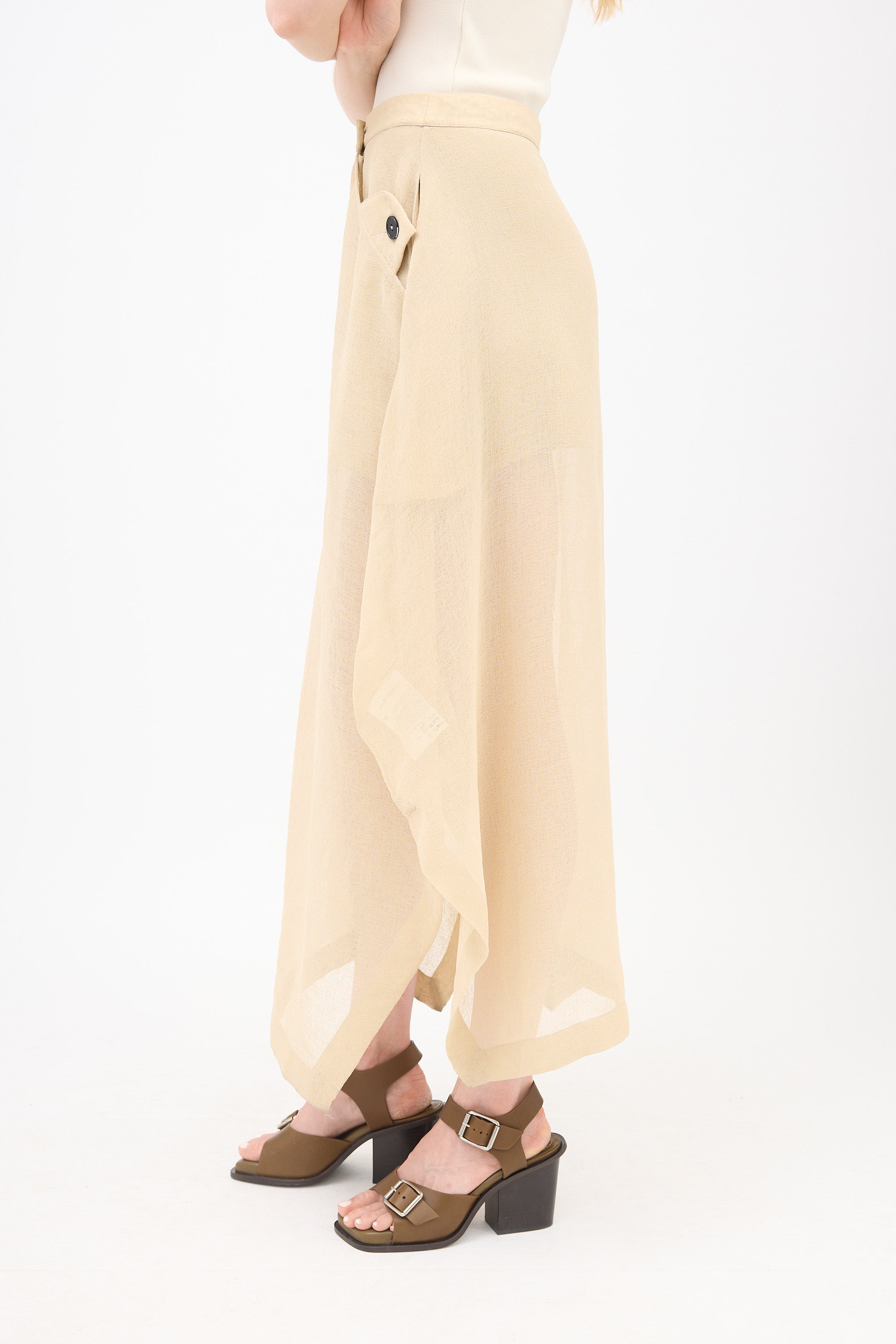 Jil Sander Sheer Asymmetrical Wrap Skirt