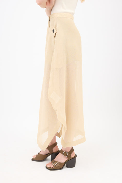 Jil Sander Sheer Asymmetrical Wrap Skirt