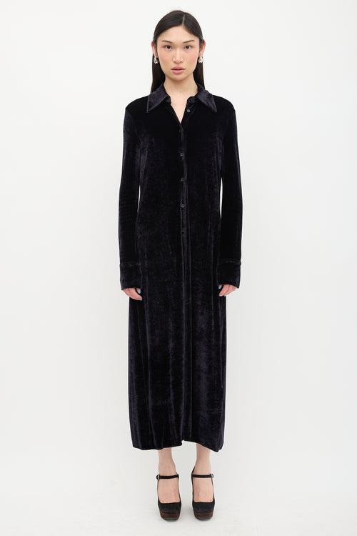 Jil Sander Velvet Maxi Shirt Dress