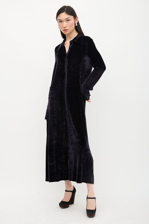 Jil Sander Velvet Maxi Shirt Dress