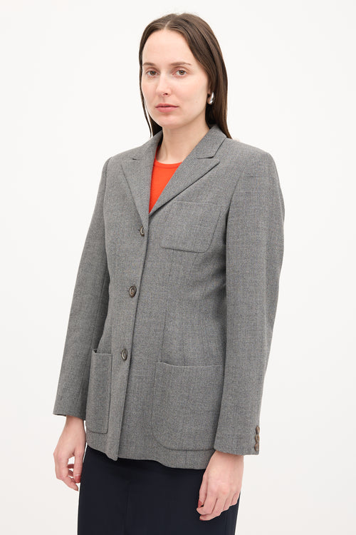 Jil Sander Wool Peak Collar Blazer