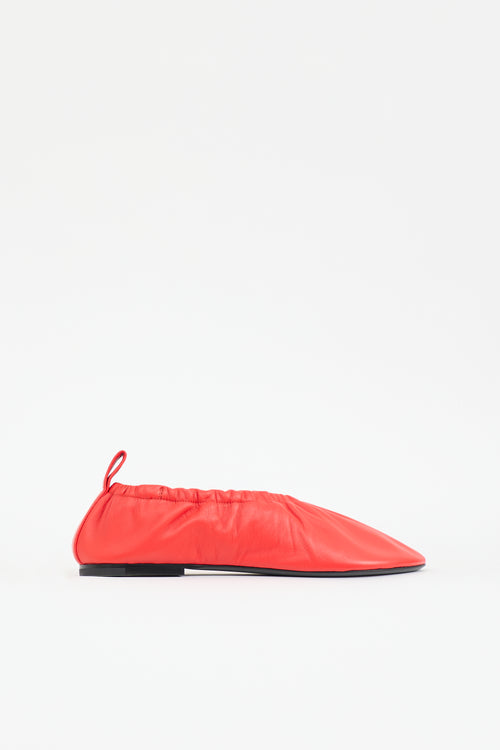 Jil Sander Gathered Leather Ballet Flat