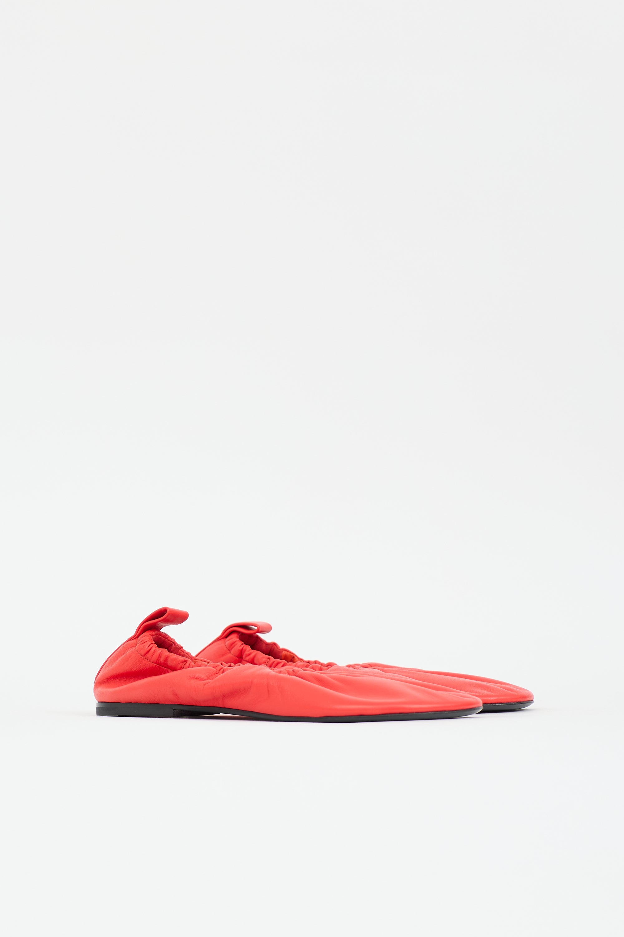 Jil Sander Gathered Leather Ballet Flat
