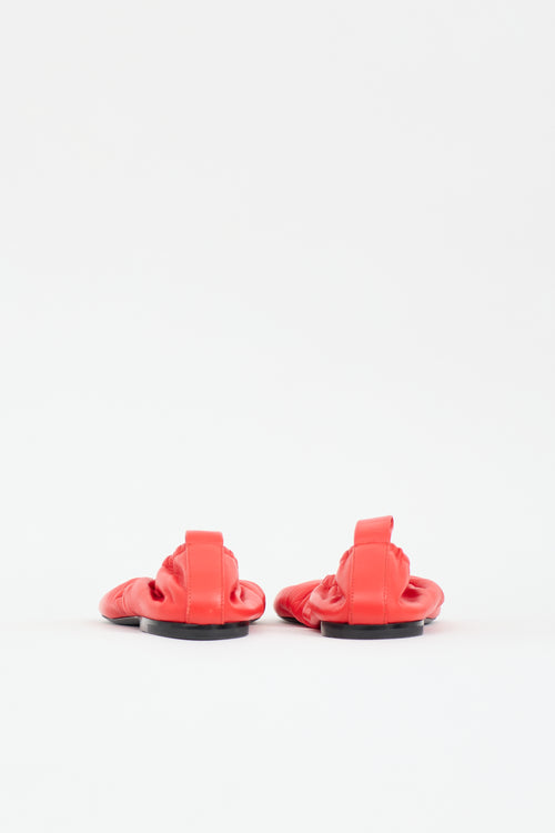 Jil Sander Gathered Leather Ballet Flat