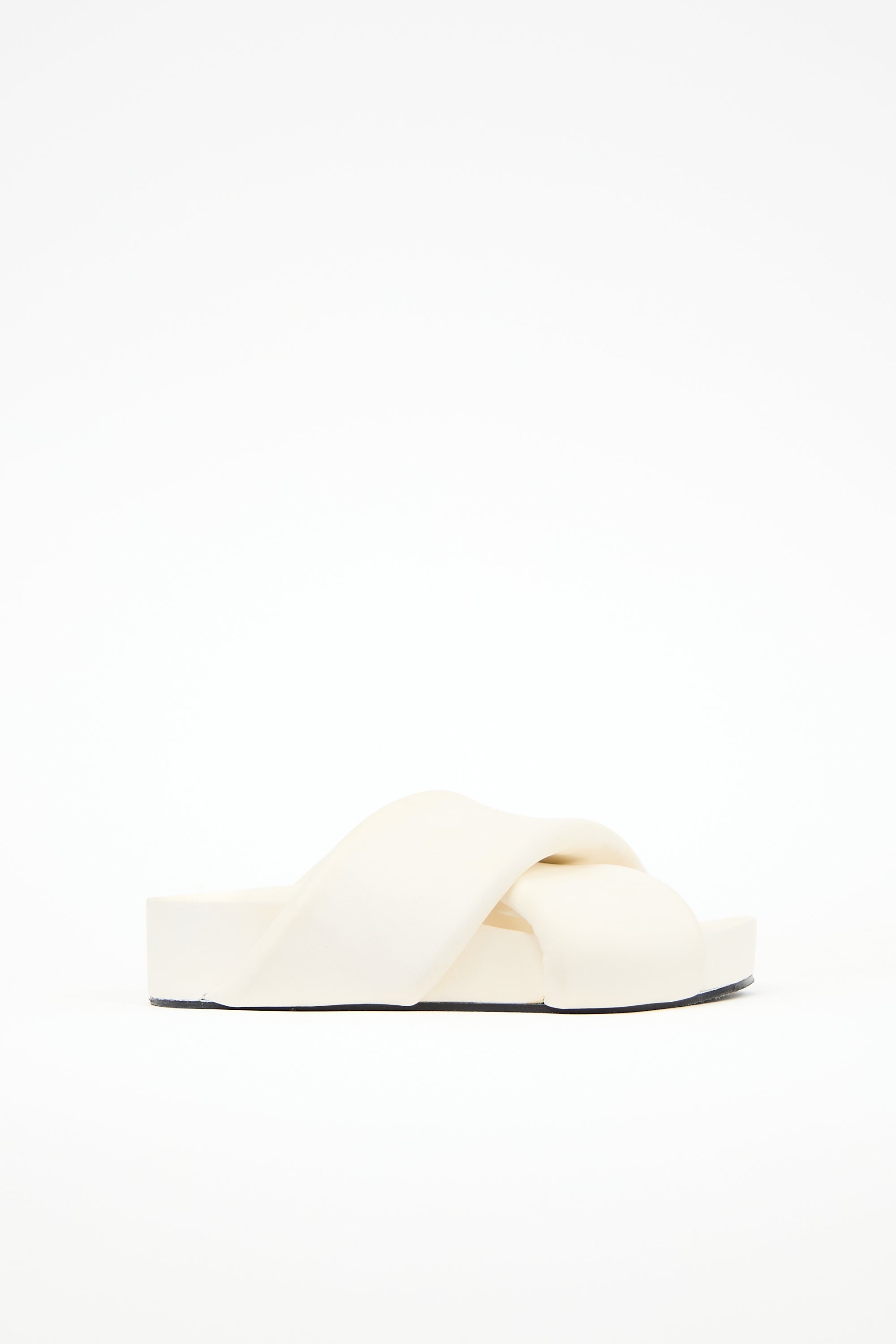 Jil Sander Leather Padded Platform Slide