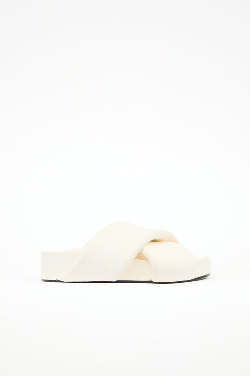 Jil Sander Leather Padded Platform Slide
