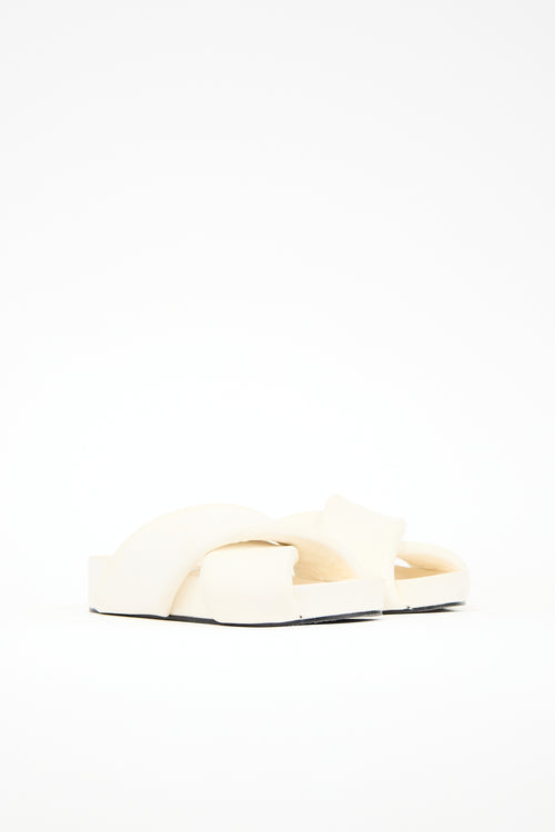Jil Sander Leather Padded Platform Slide