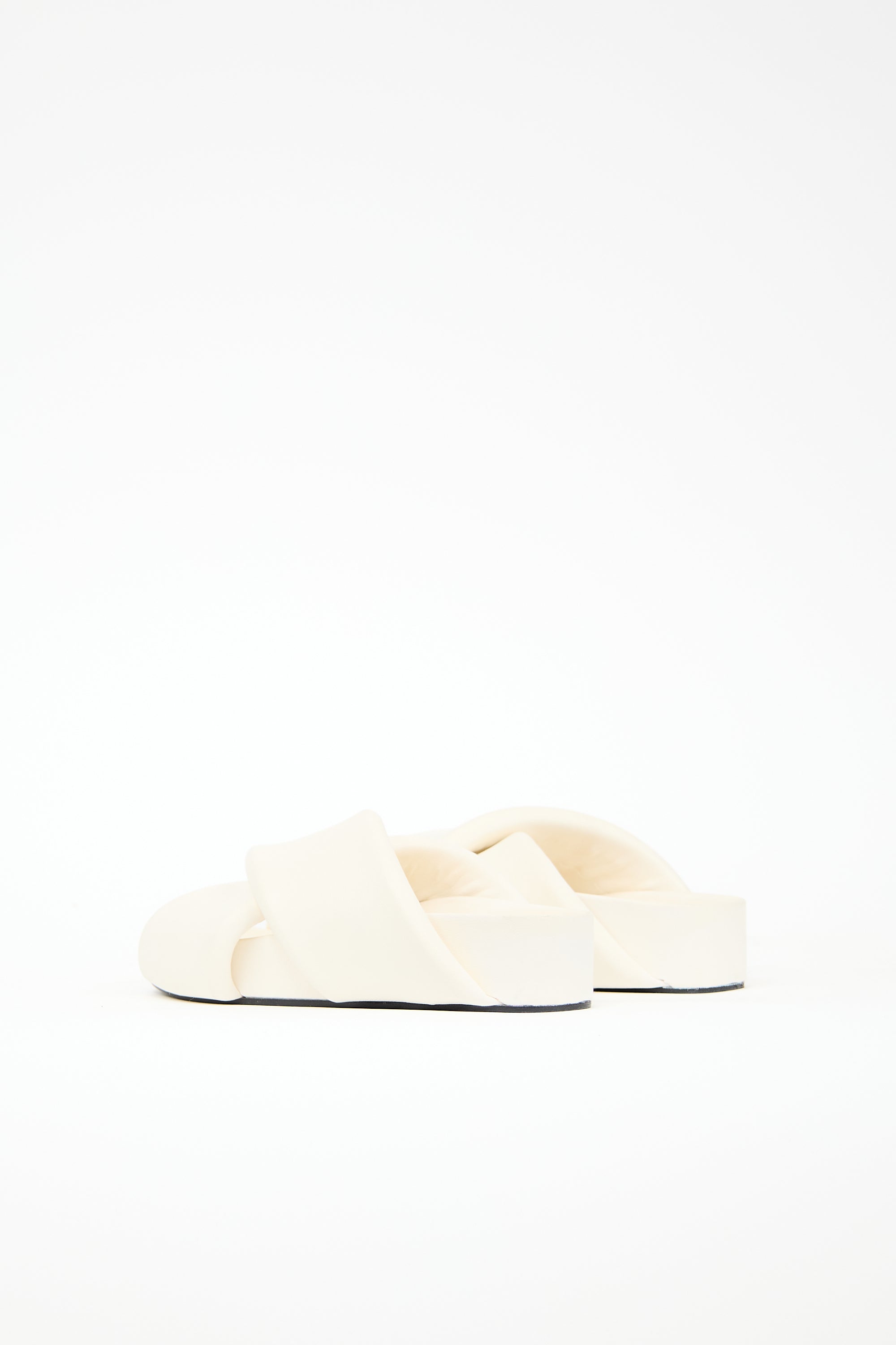 Jil Sander Leather Padded Platform Slide