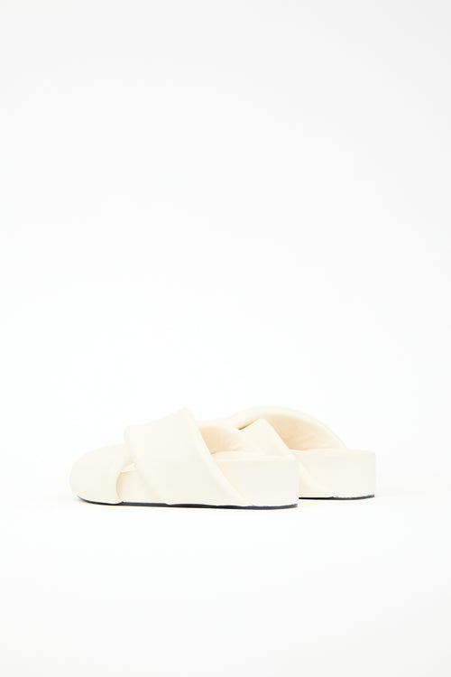Jil Sander Leather Padded Platform Slide