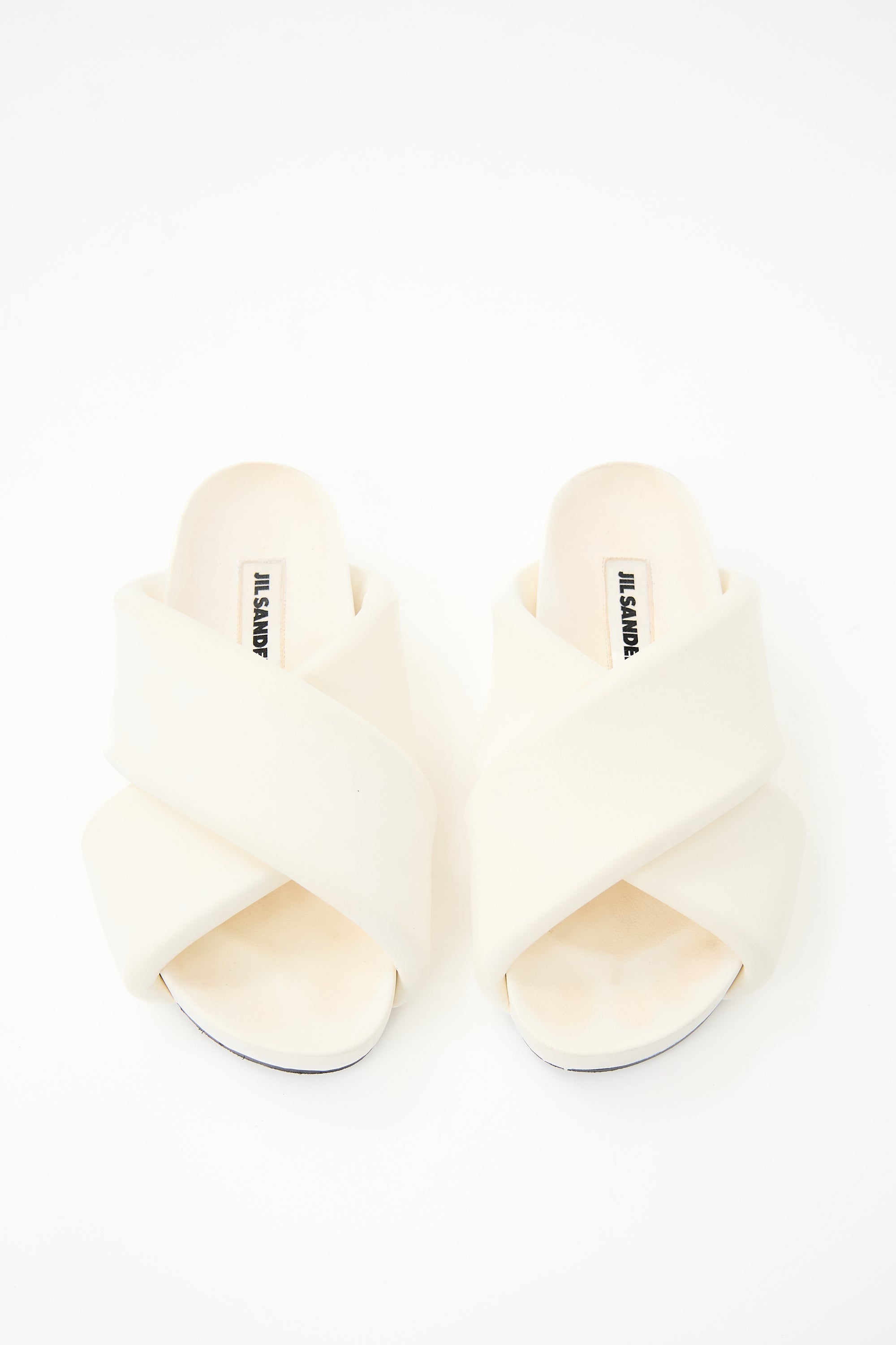 Jil Sander Leather Padded Platform Slide