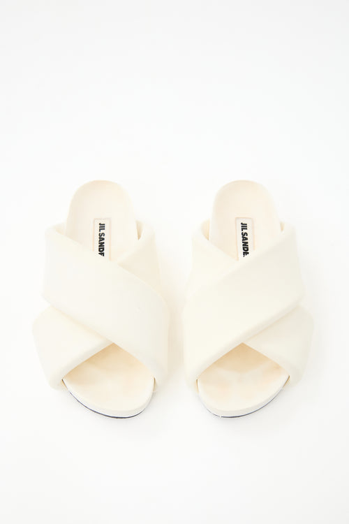 Jil Sander Leather Padded Platform Slide