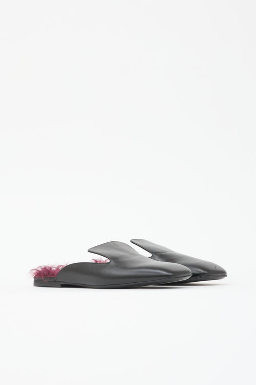 Jil Sander Leather & Shearling Mule