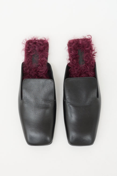 Jil Sander Leather & Shearling Mule