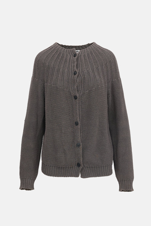 Jil Sander Ribbed Collar Cardigan