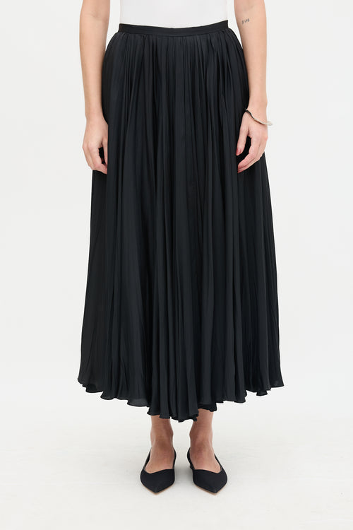 Jil Sander Satin Pleated Skirt