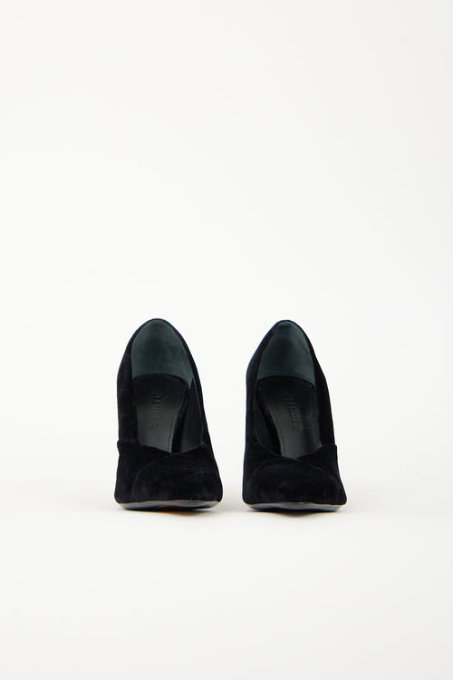 Jil Sander Velvet Geometric Heel Pump