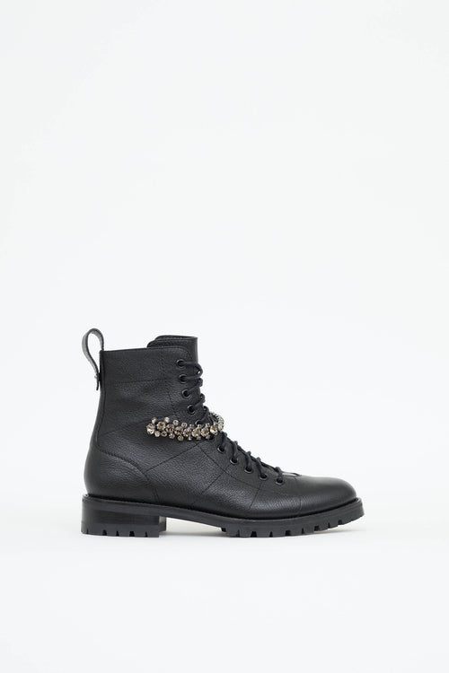 Jimmy Choo Crystal Cruz Combat Boot