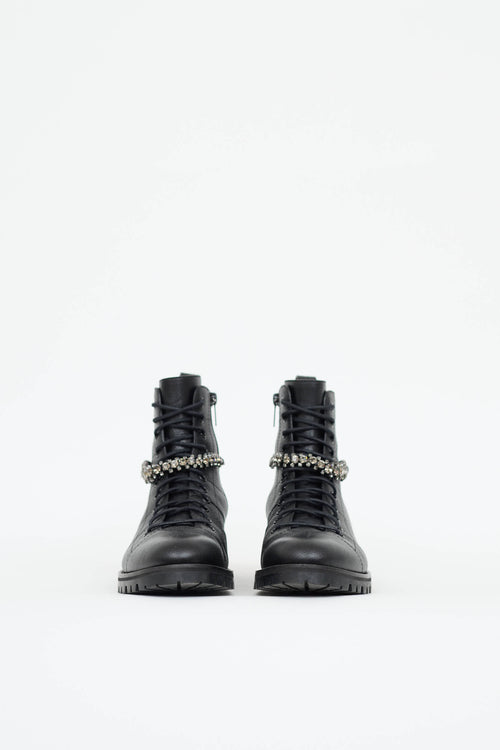 Jimmy Choo Crystal Cruz Combat Boot