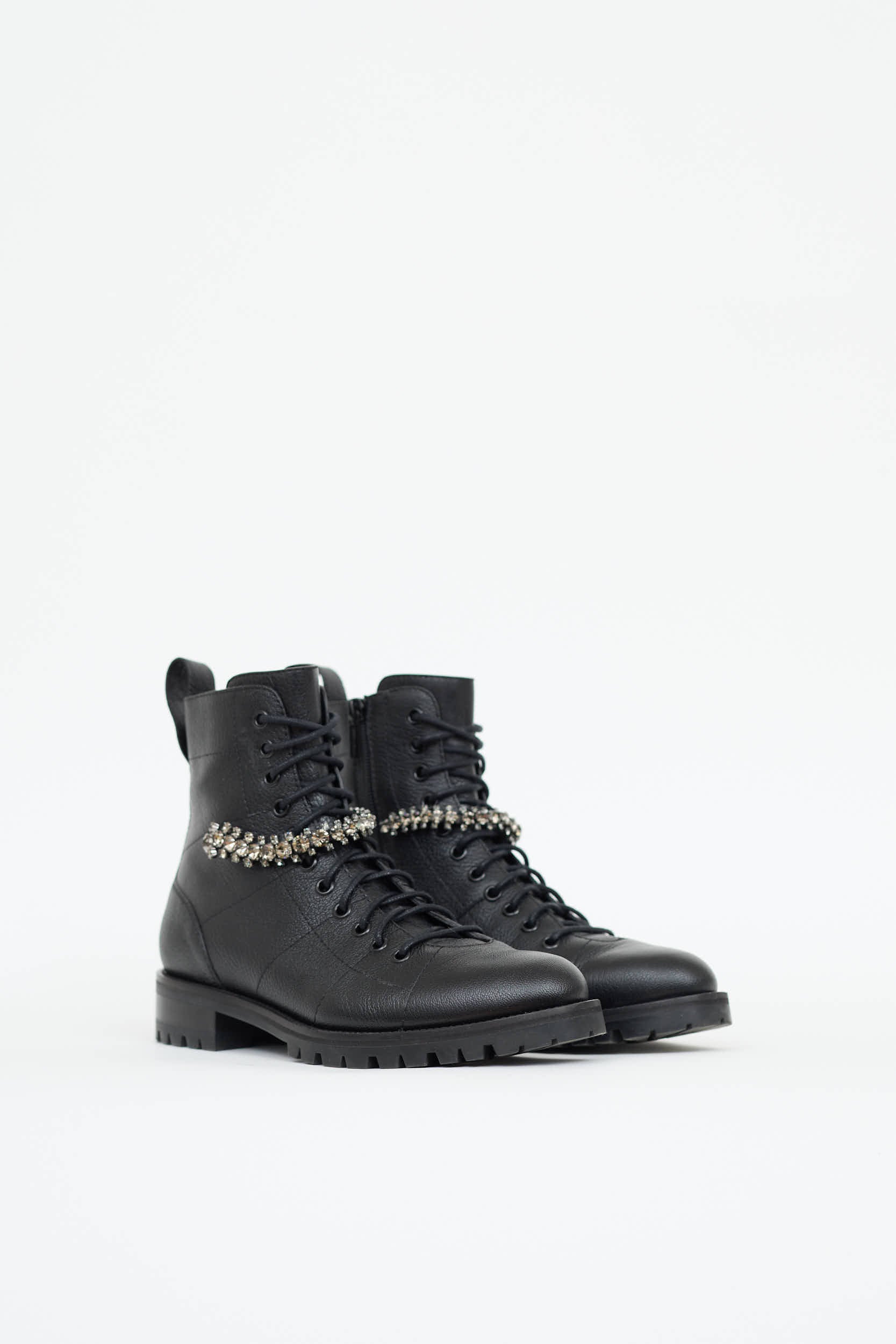Jimmy Choo Crystal Cruz Combat Boot